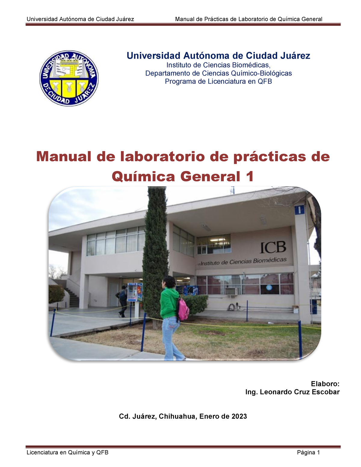 41 Manual De Practicas Qgral 2023 Universidad Autónoma De Ciudad Juárez Licenciatura En 0233