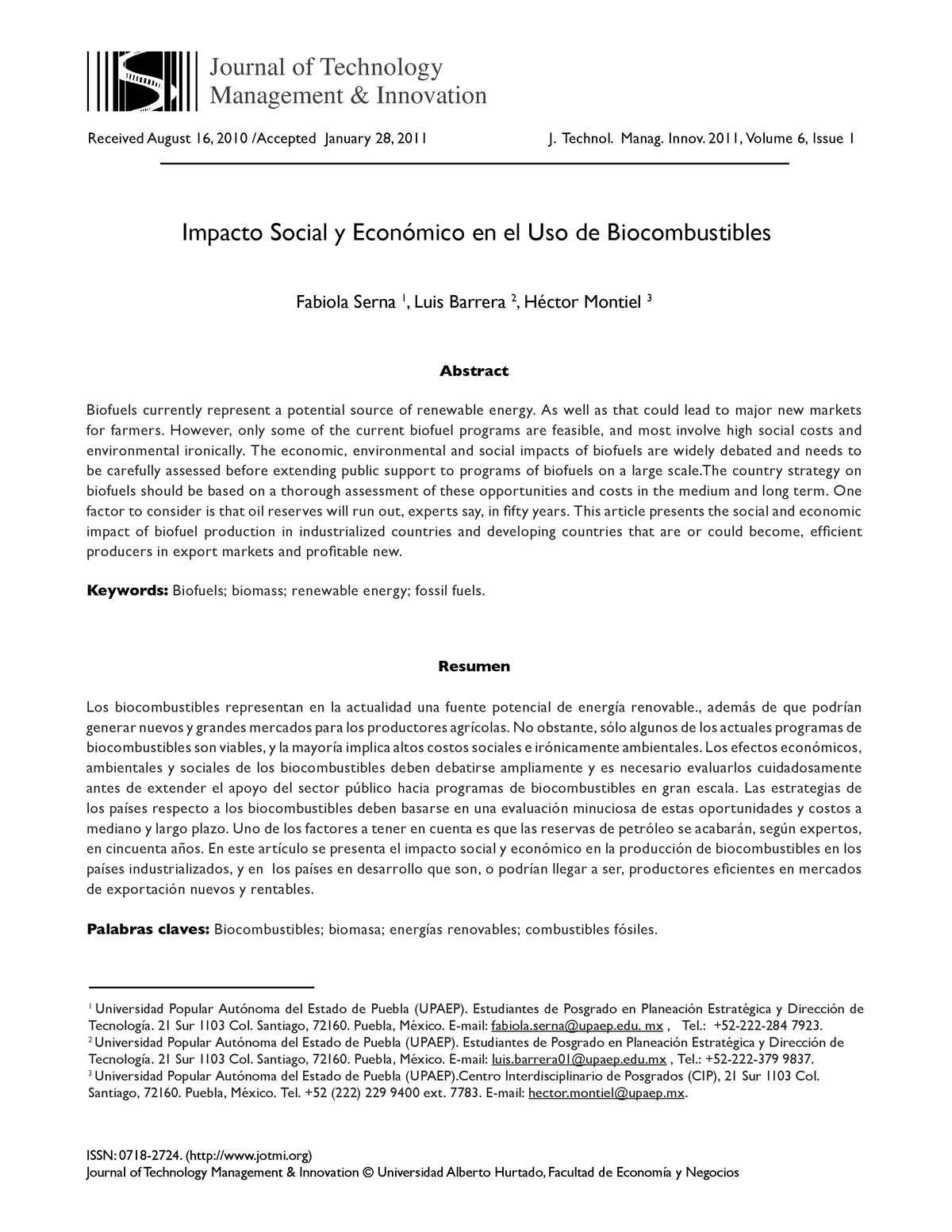 Impacto social y económico en el uso de Biocombustibles - Impacto ...