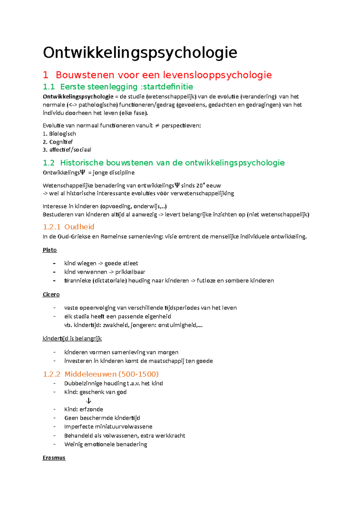 Ontwikkelingspsychologie Samenvatting - Ontwikkelingspsychologie 1 ...