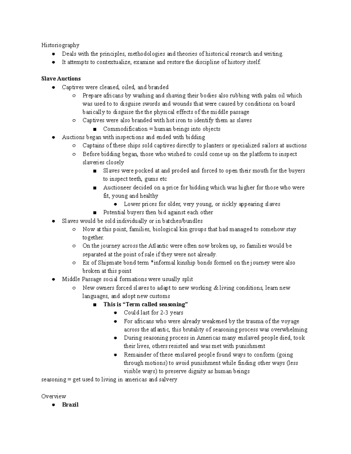 Slave Auctions - Unit 2 Lecture 1 - Historiography Deals With The ...