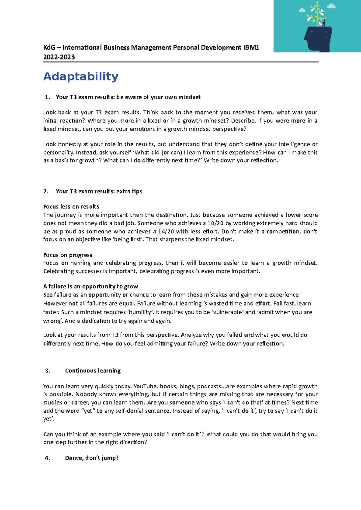 PDP Adaptability - personal development assignment - KdG ...