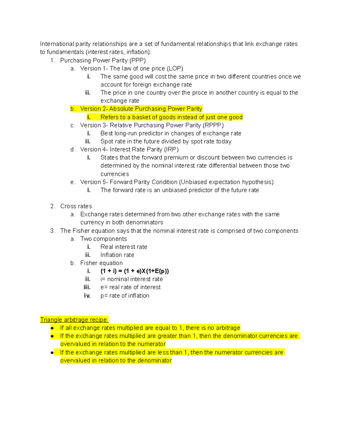 Chapter 4- The International Parity Conditions - International parity ...