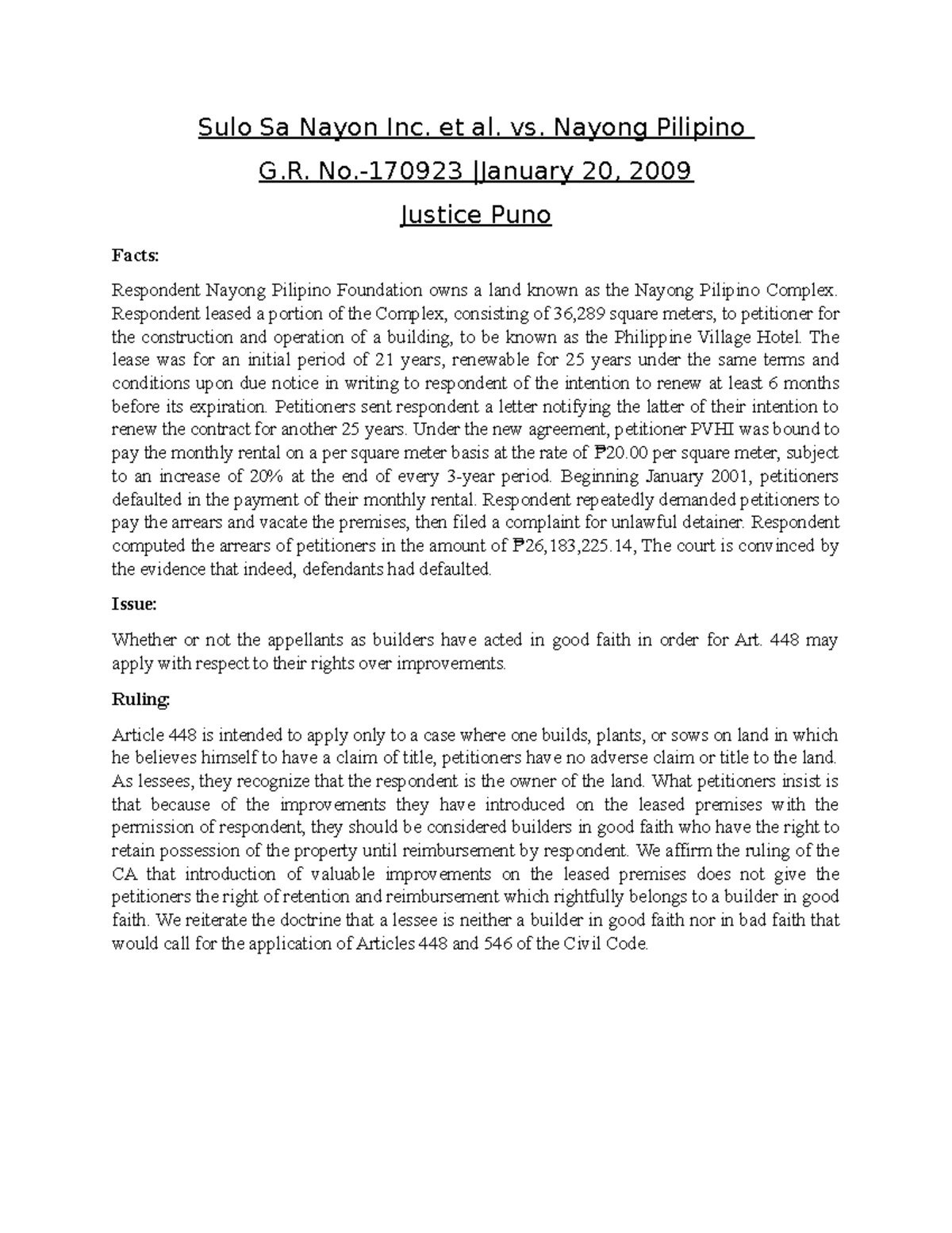 case no. G.R L-127 - Sulo Sa Nayon Inc. et al. vs. Nayong Pilipino G ...