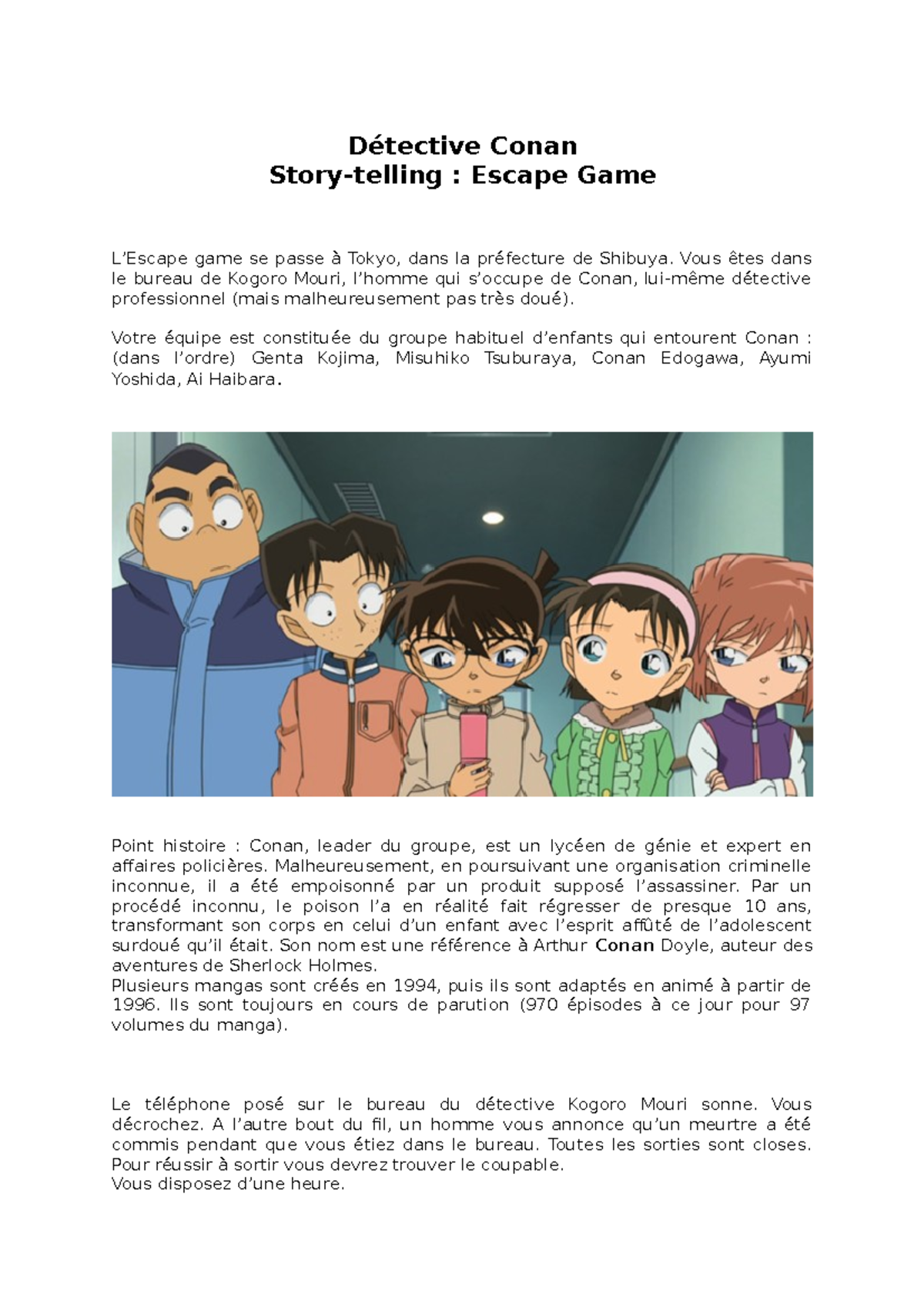 Exposé story telling detective conan Détective Conan Storytelling