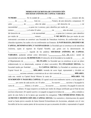 Constitución DE Sociedad - Introducción La Sociedad Anónima en