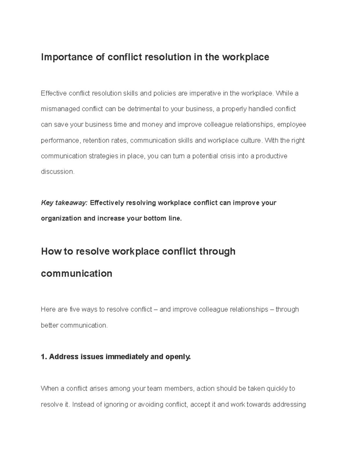 importance-of-conflict-resolution-in-the-workplace-while-a-mismanaged