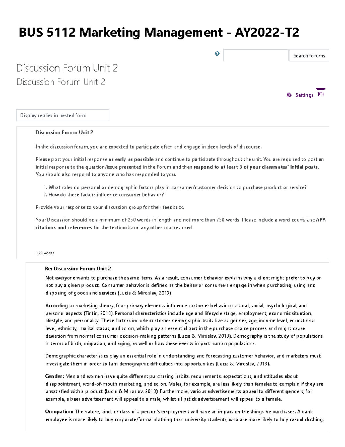 BUS 5112 - AY2022-T2 Discussion Forum Unit 2 - (my.uopeople/course/view ...