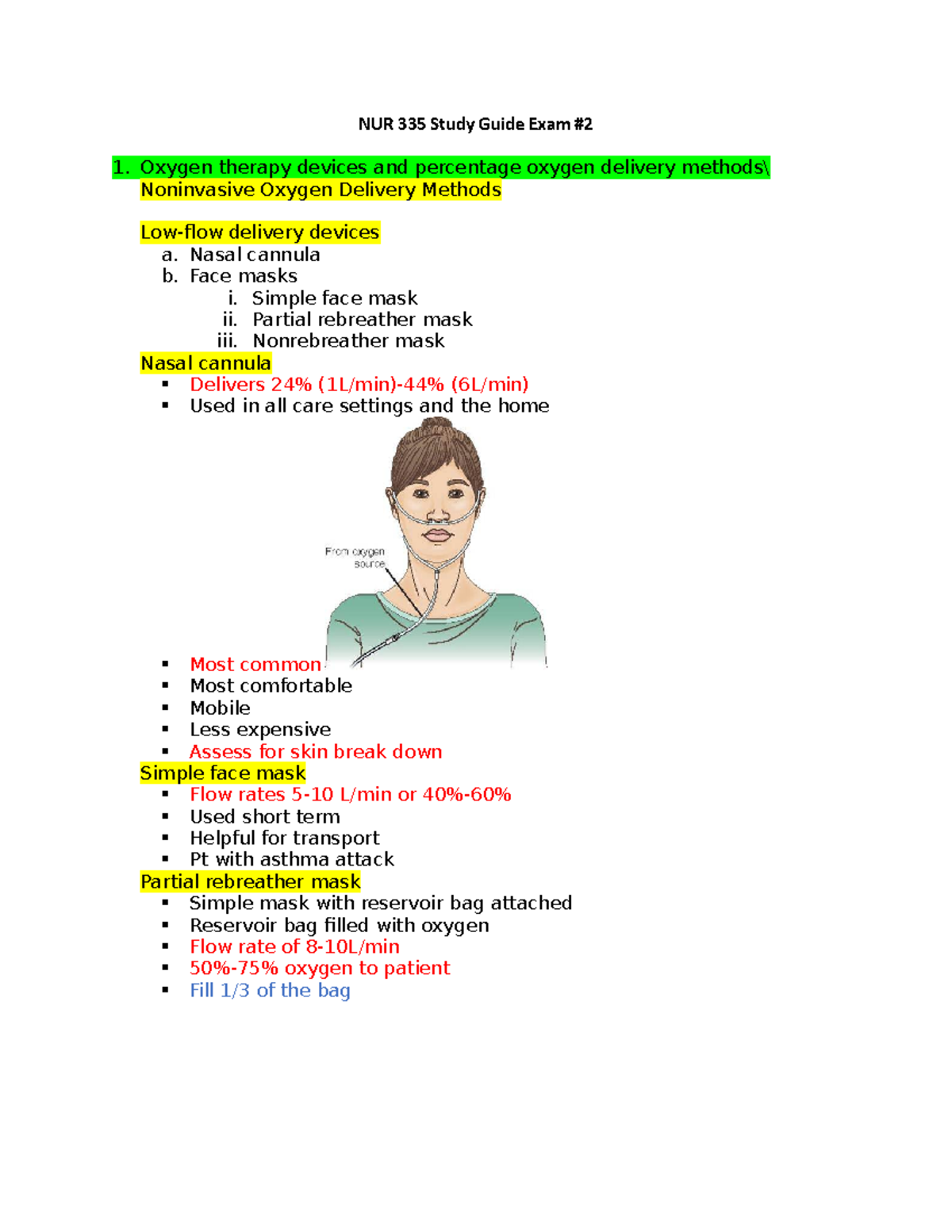 Study Guide Exam 2 - Lecture notes exam 2 - NUR 335 Study Guide Exam ...