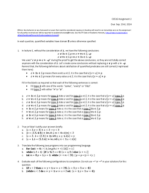 Lecture 6 - Class notes - Lecture 6 Operational Semantics To analyze ...
