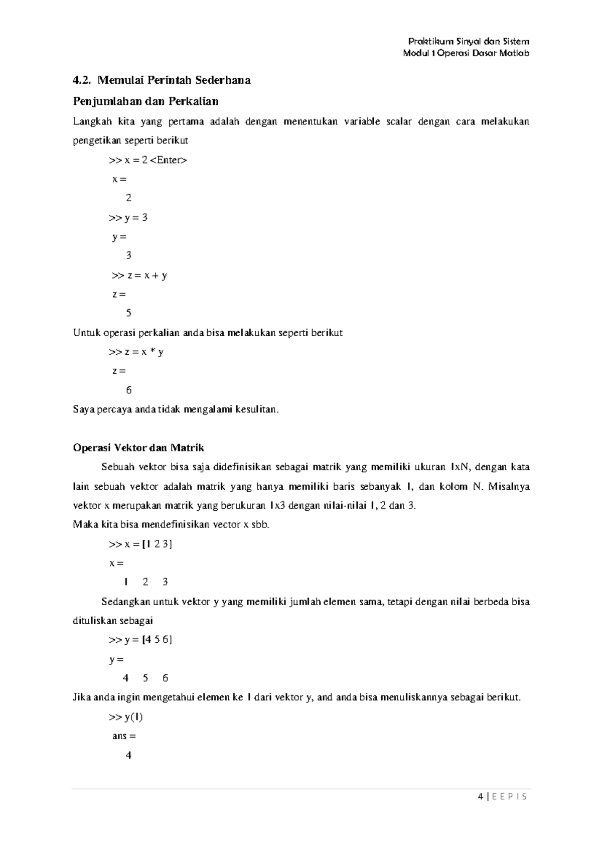 Prak Sinyal Sistem 1-5 - Praktikum Sinyal Dan Sistem Modul 1 Operasi ...