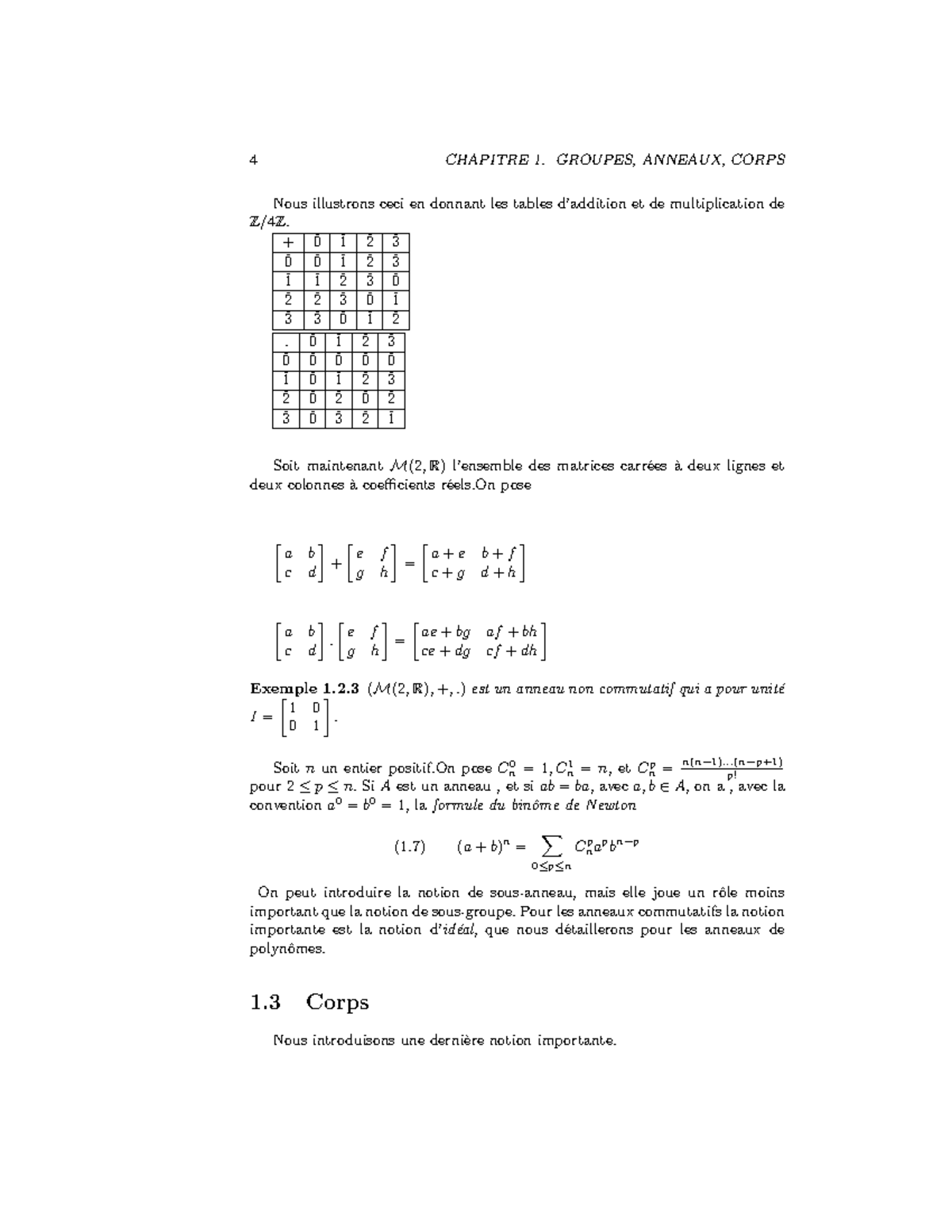 Cours D Algebre Chapitre Groupes Anneaux Corps Nous