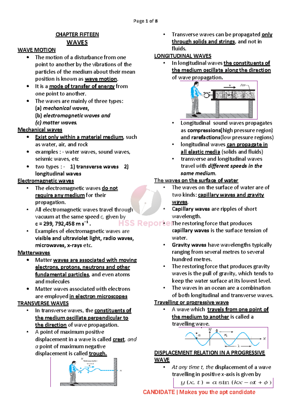 Microsoft Word - Waves - physics notes - CHAPTER FIFTEEN WAVES WAVE ...