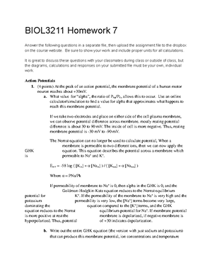 Homework 2 - BIOL3211 Homework 2 Answer the following questions in a ...