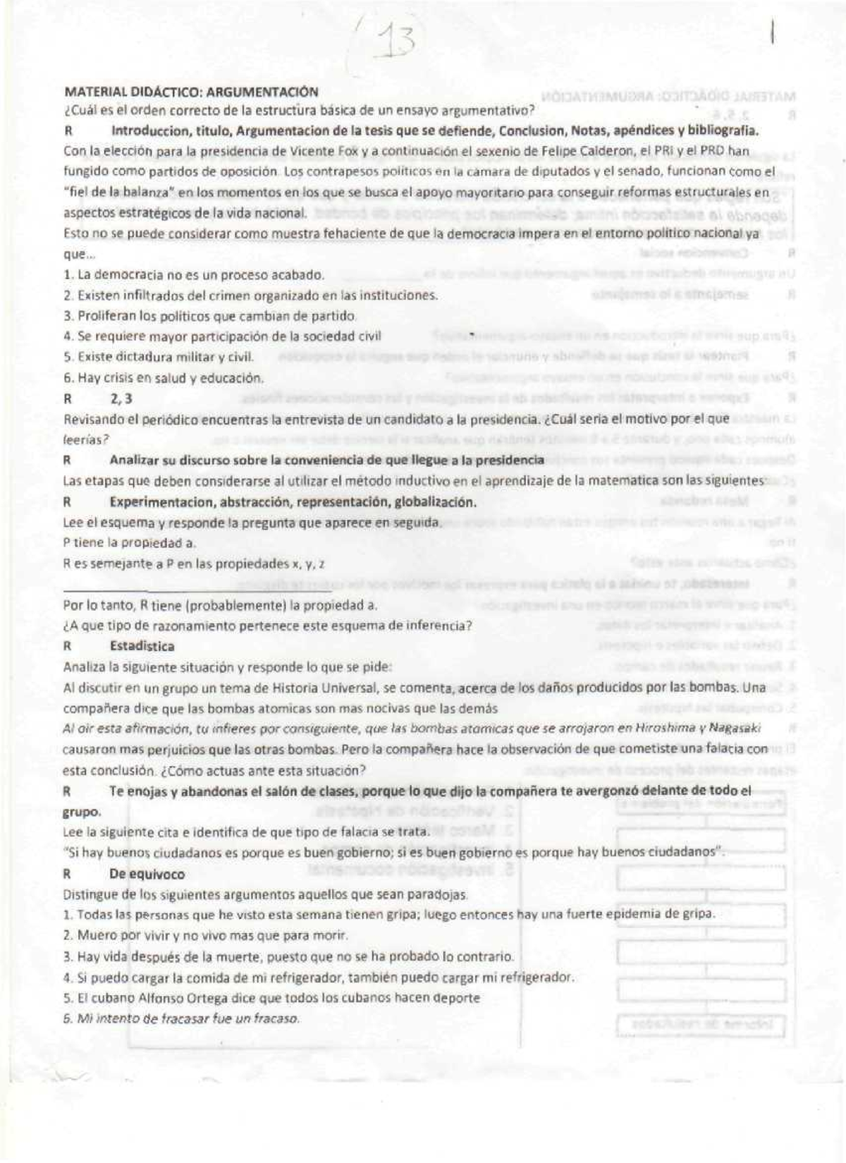 13 Argumentaci¢n - Guia Para Examen Del Módulo 13 (Argumentación) INEA ...