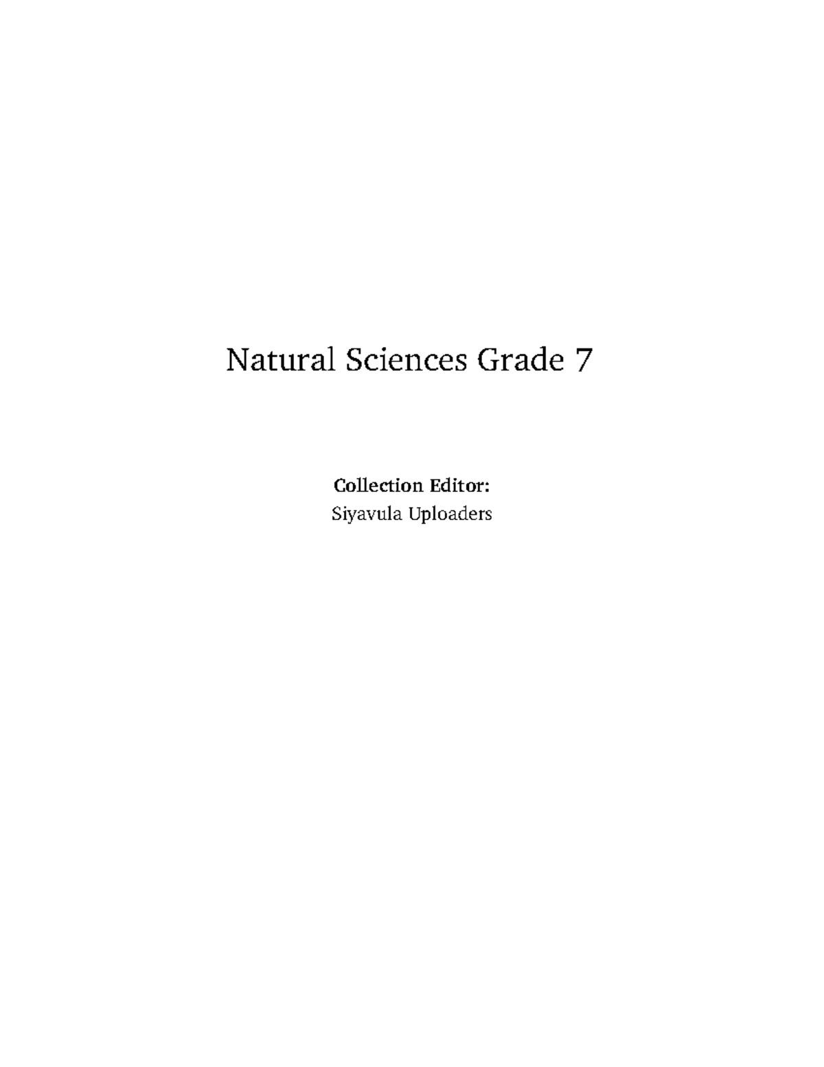 Natural Sciences Grade 7 1 - Natural Sciences Grade 7 Collection Editor ...