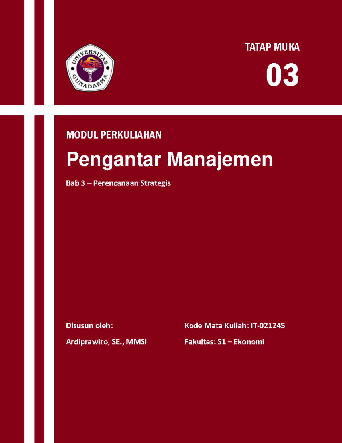 Modul 3 - Penga Man - Lecture Notes - TATAP MUKA 03 MODUL PERKULIAHAN ...