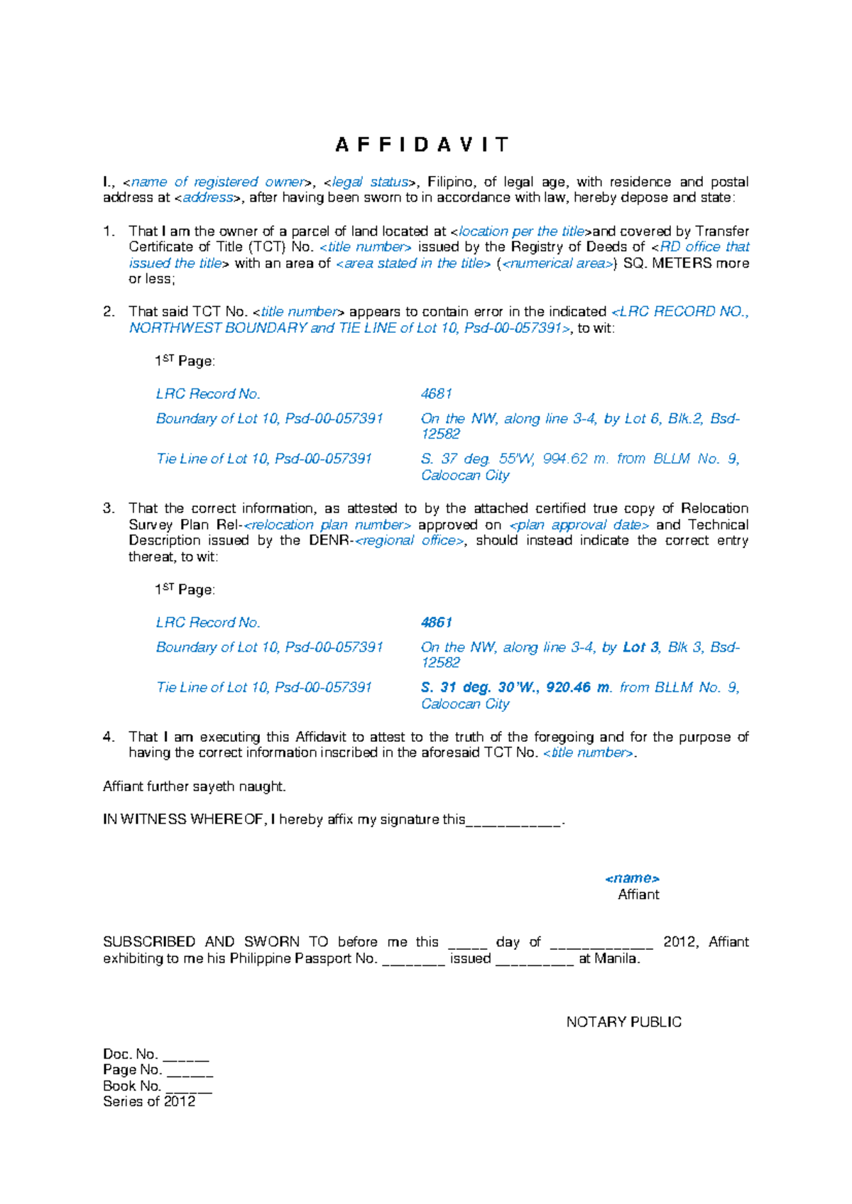 Affidavit - A F F I D A V I T I., , , Filipino, - Studocu