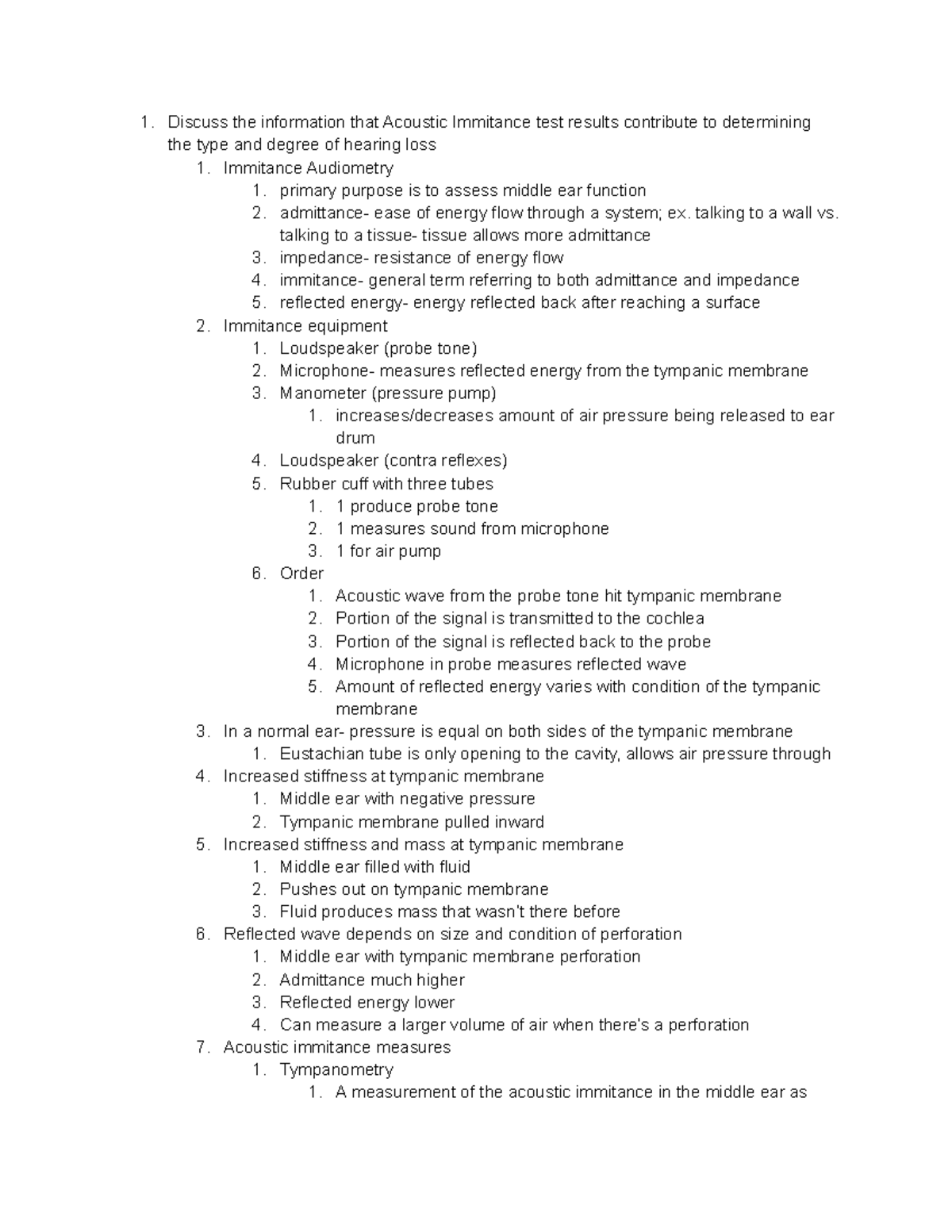 Audiology Test 3 Study Guide - Discuss The Information That Acoustic 