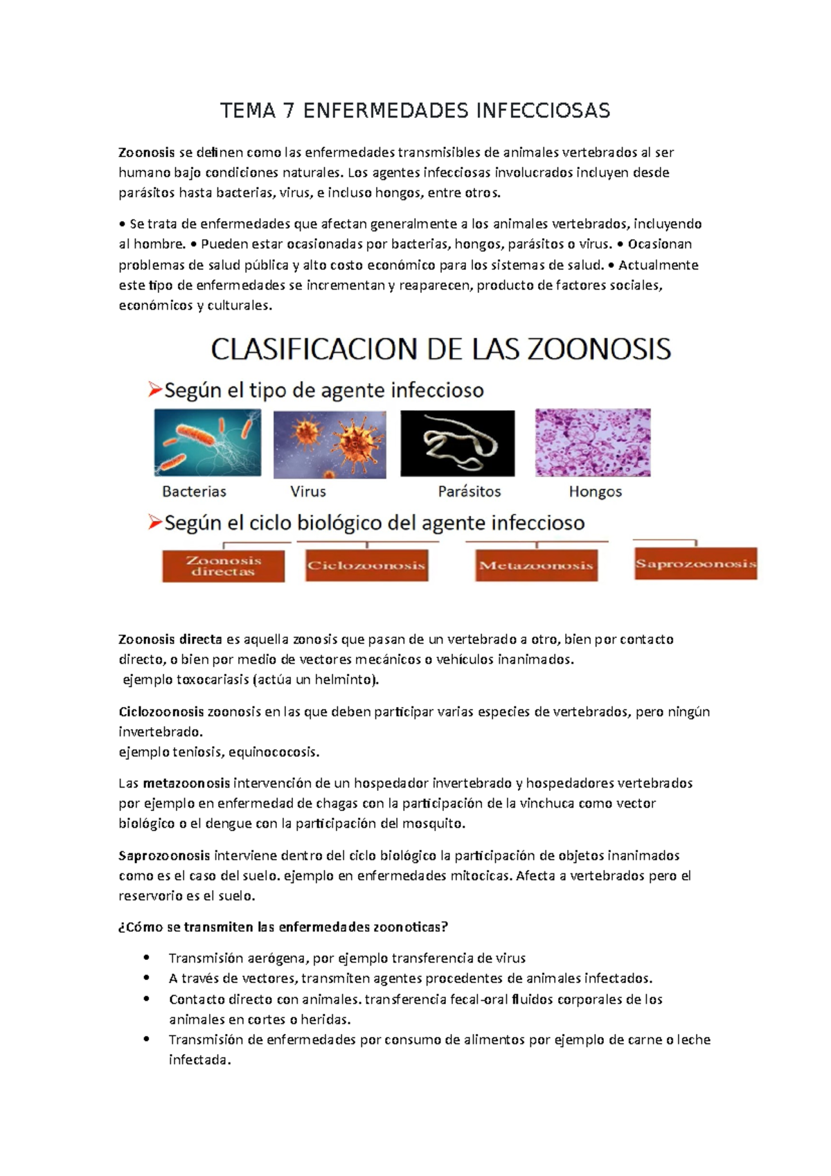 TEMA 7 Zoonosis Microbiología Y Parasitología - TEMA 7 ENFERMEDADES ...