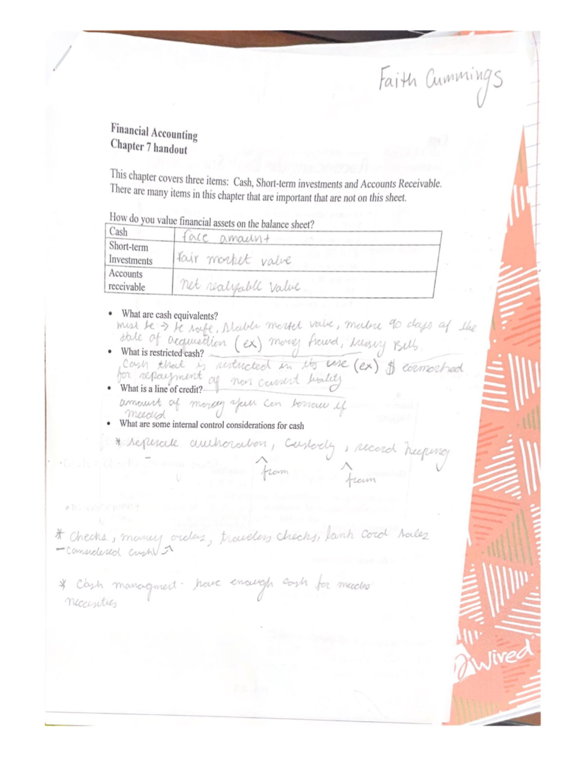 Accounting - Handout notes - Investments Your worhek VOwe Accounts ...