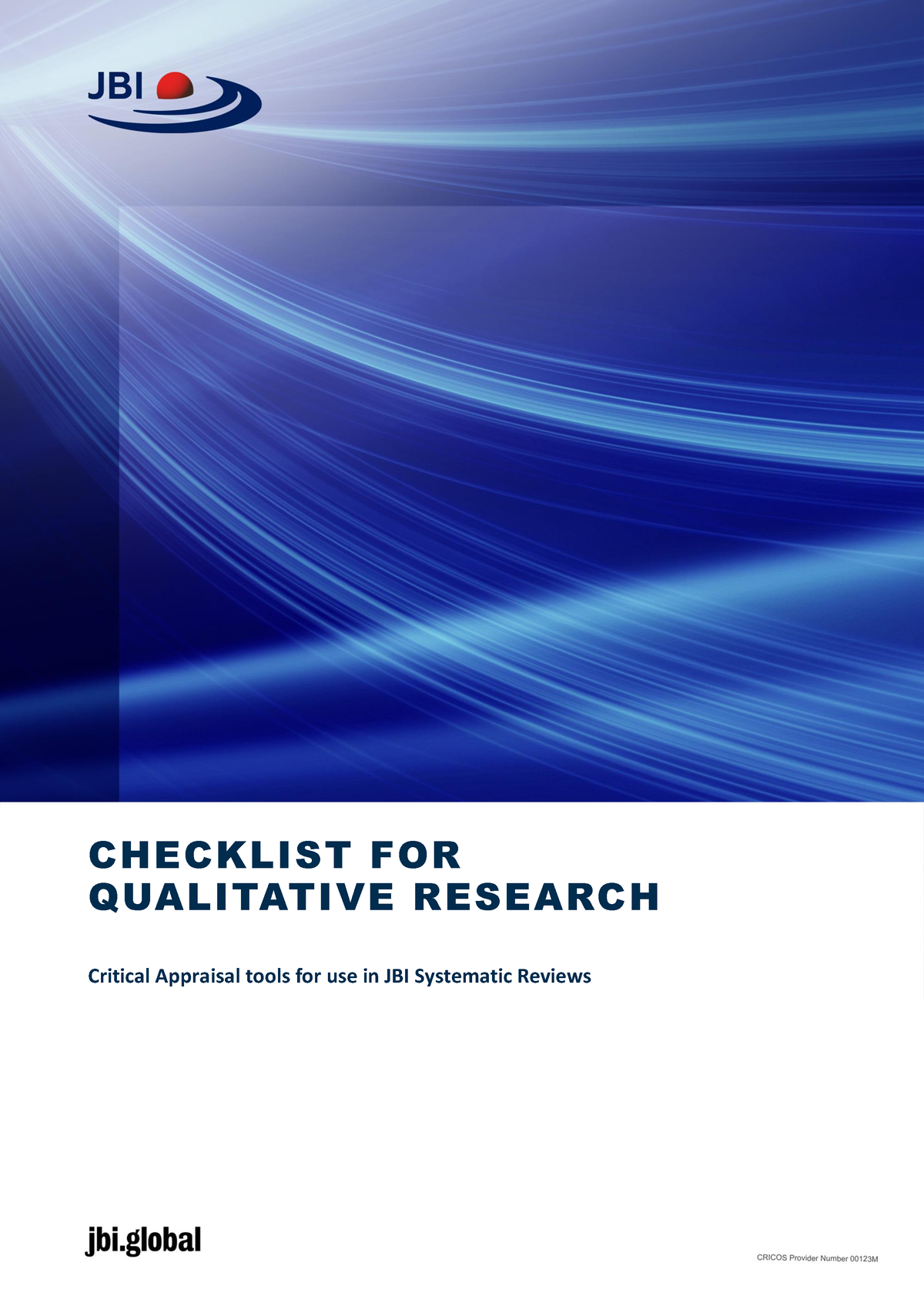 jbi critical appraisal checklist for qualitative research 2020