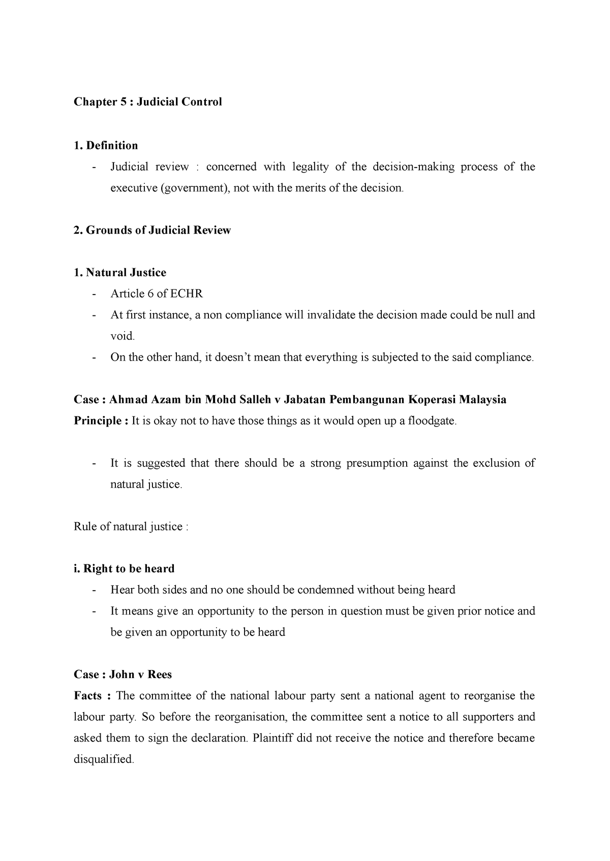 Admin Final Preparation - Chapter 5 : Judicial Control Definition ...