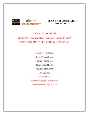 Bài-tập-FIN202 - Bài-tập-FIN202 - Chapter 4: Analyzing Financial ...