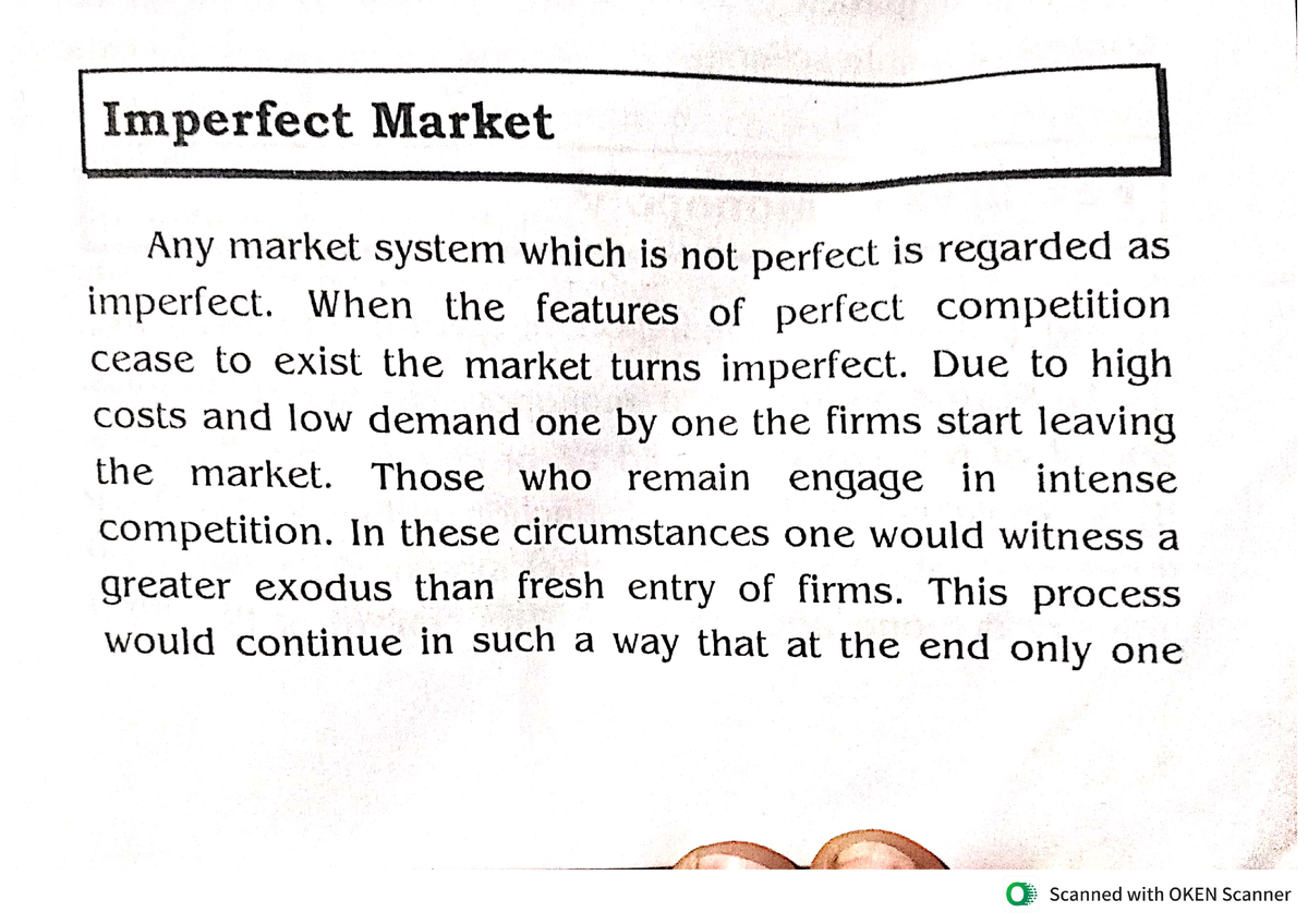 characteristics of imperfect market essay