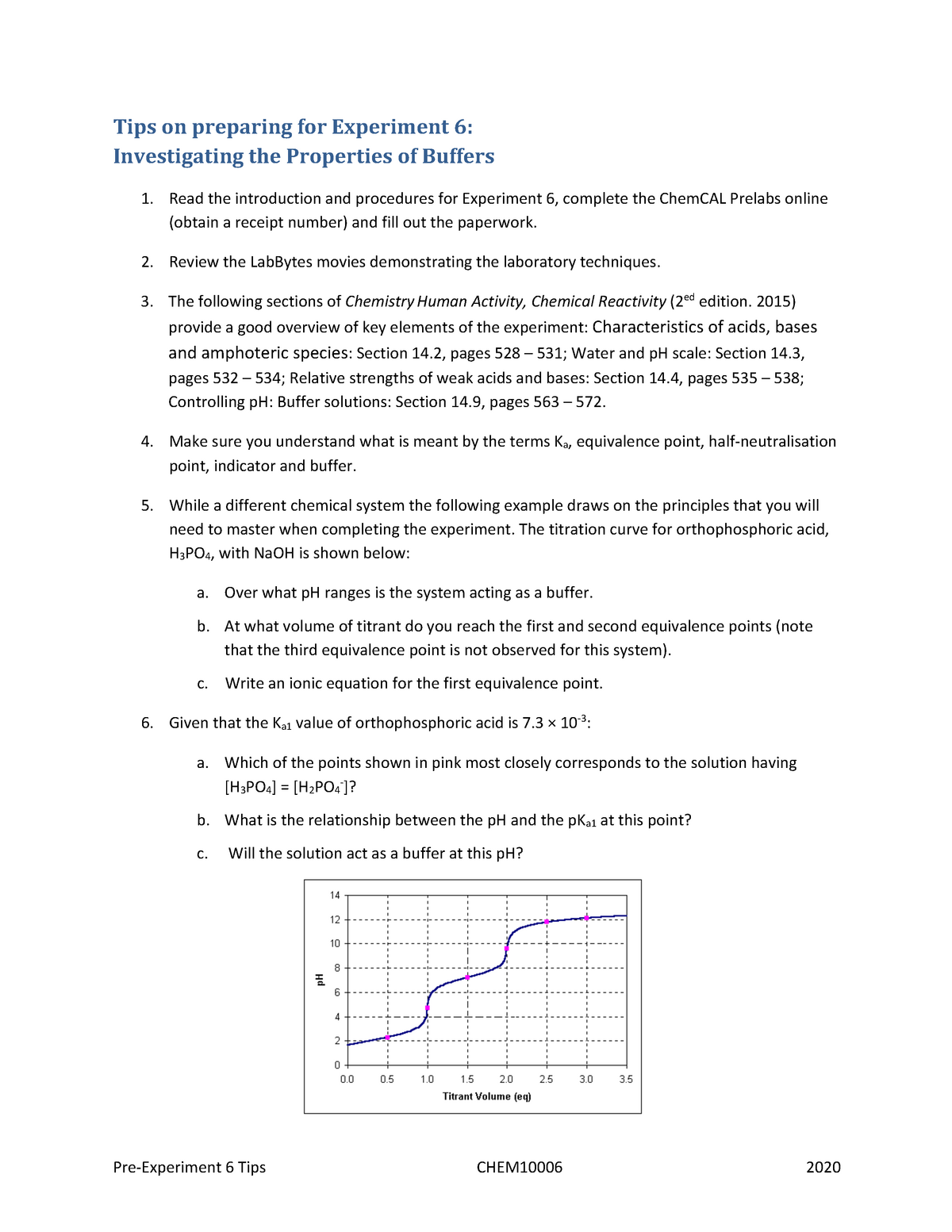 chemistry matriculation experiment 6