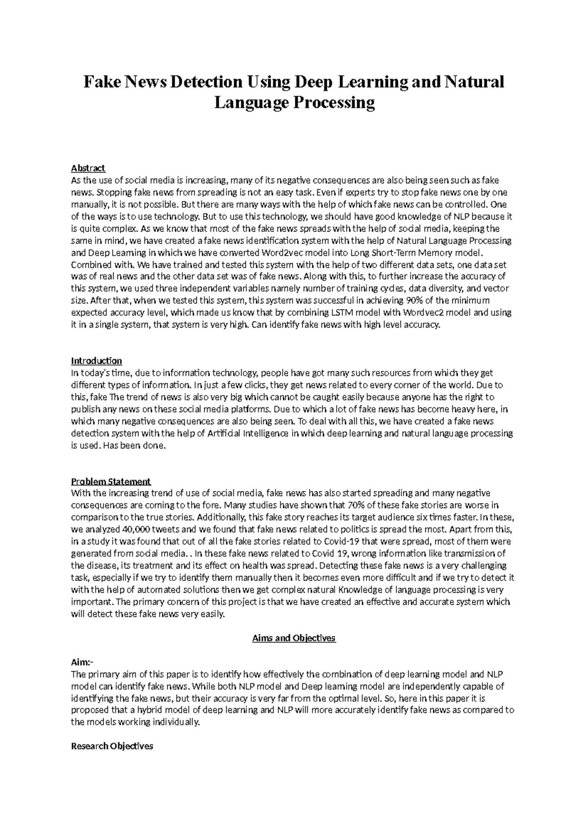 Fake News Detection Using Deep Learning and Natural Language Processing ...