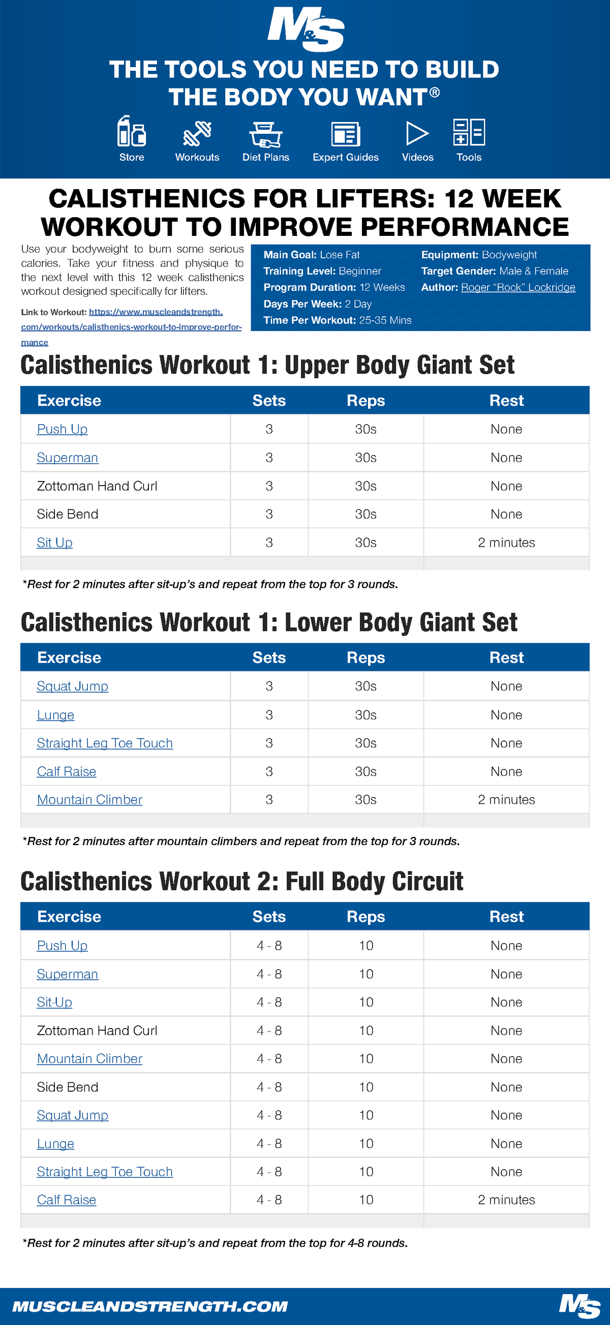 Calisthenicsforlifters 12weekworkouttoimproveperformance - Exercise ...