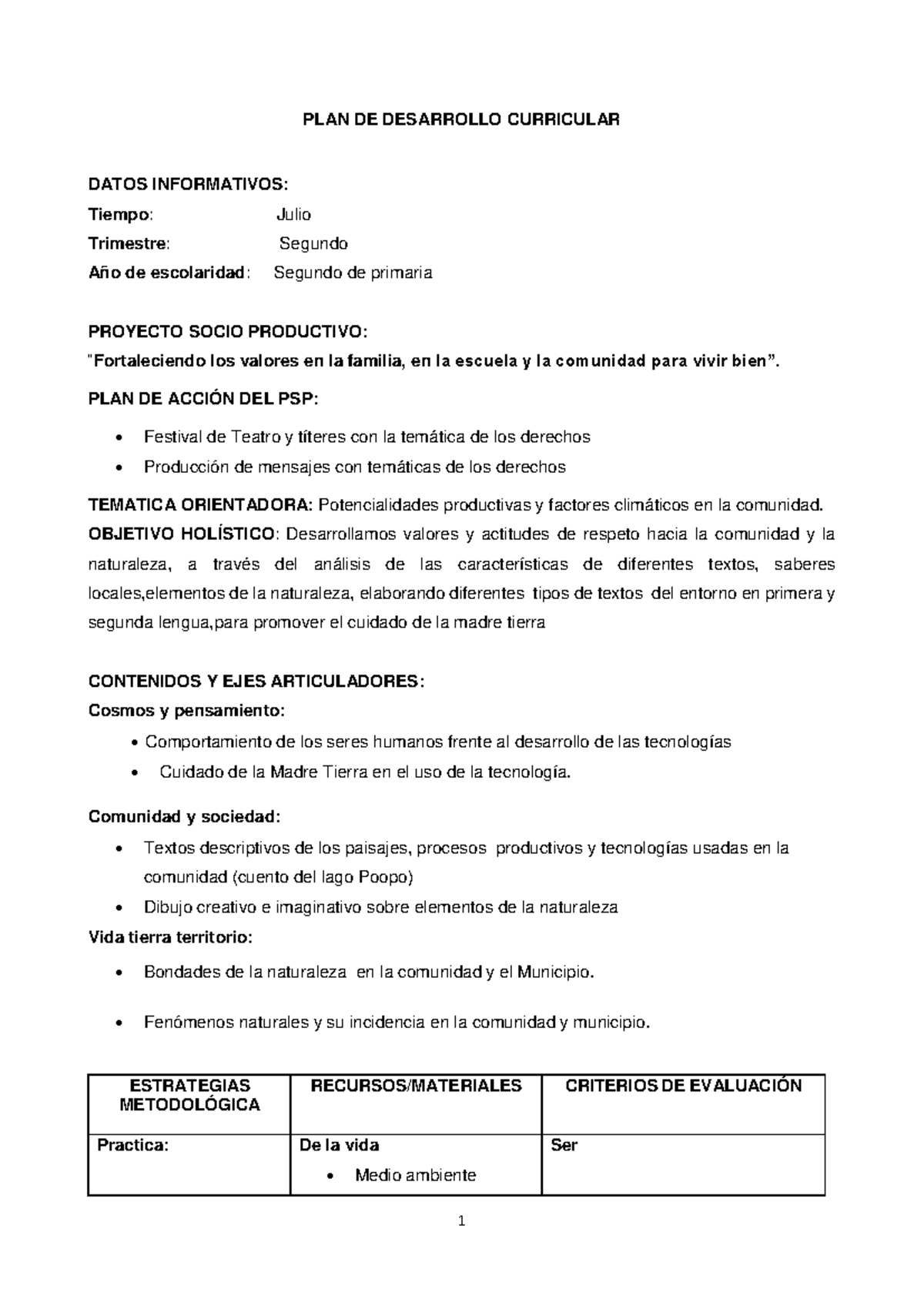 2° de primaria plan de desarrollo curricular 003 - PLAN DE DESARROLLO ...