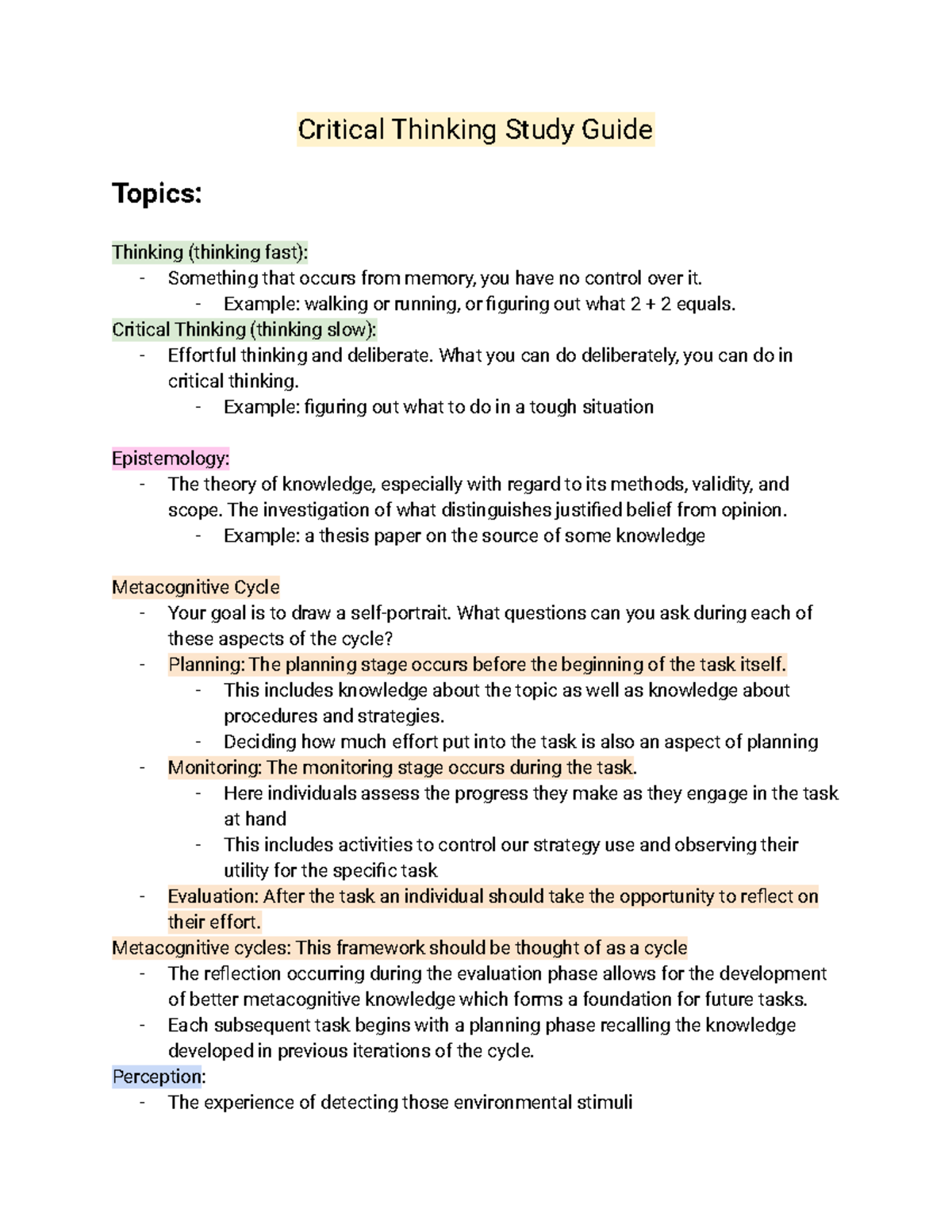 critical thinking assignments for high school