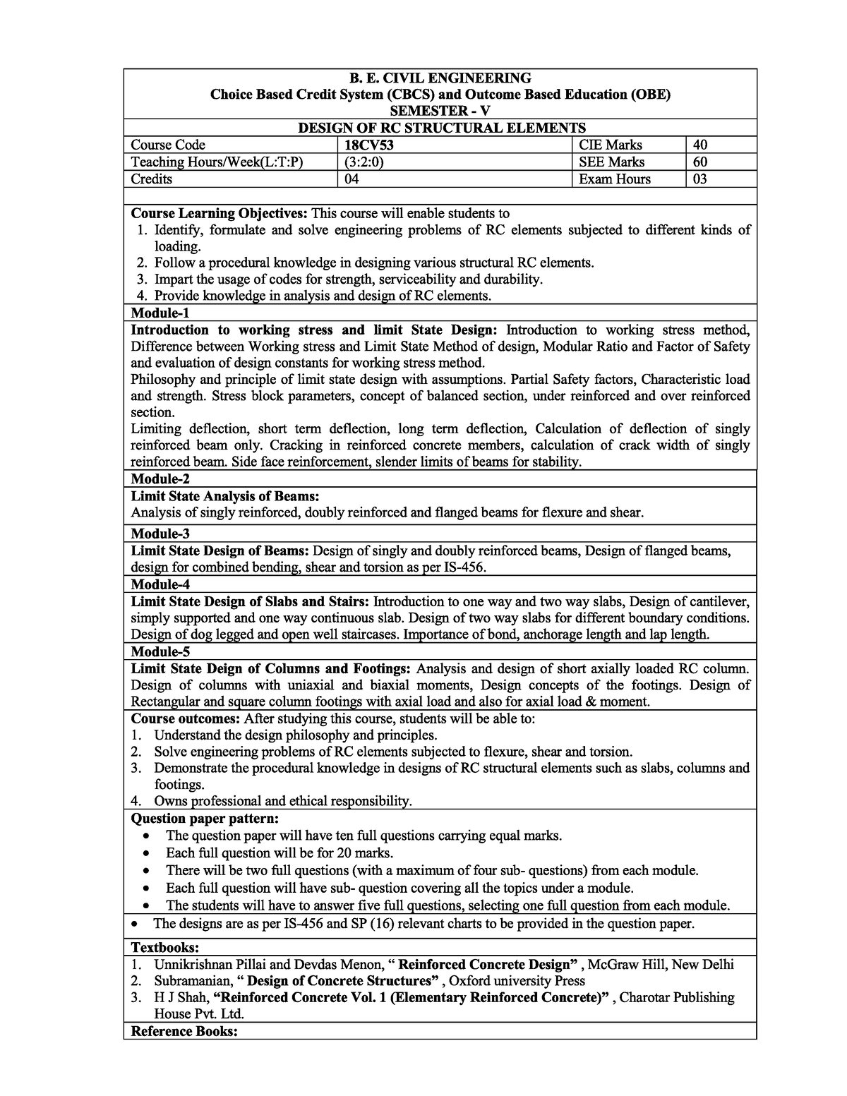 RCC SYLA - SYLLABUS - Civil engineering - Studocu