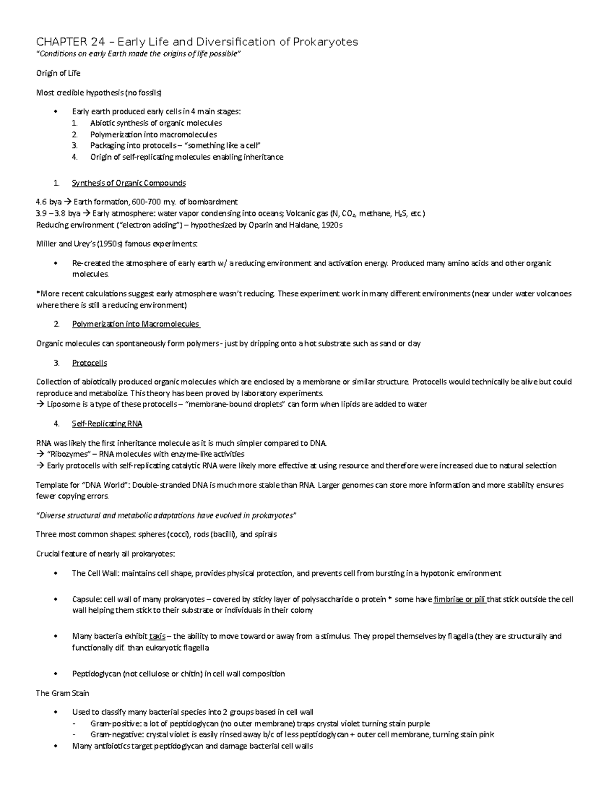 Biol-1116 Chapter 24 Notes - CHAPTER 24 – Early Life and ...