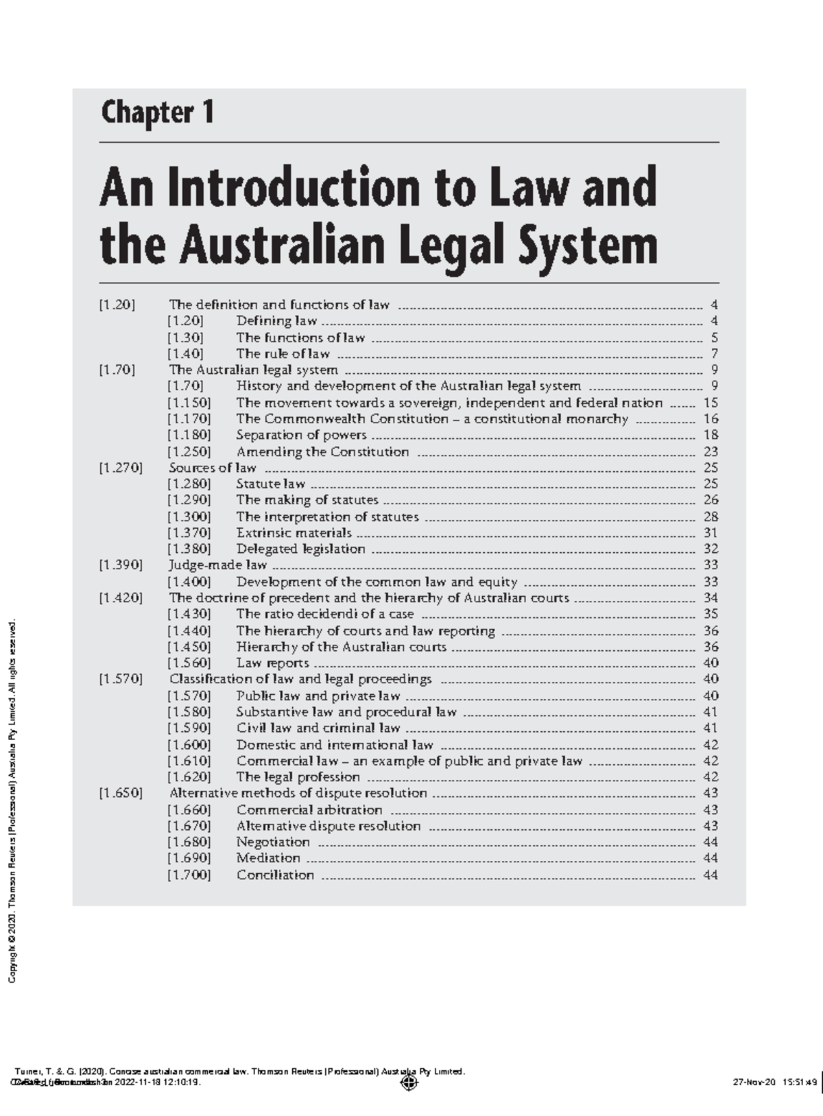 Concise Australian Commercial Law (Chapter 1 An Introduction to Law and the Australian Legal