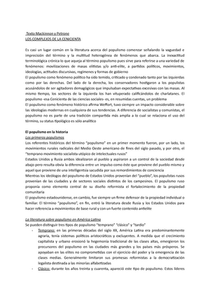 Resumen Texto Mackinnon y Petrone - Los Complejos de la Cecinienta - Texto  Mackinnon y Petrone LOS - Studocu
