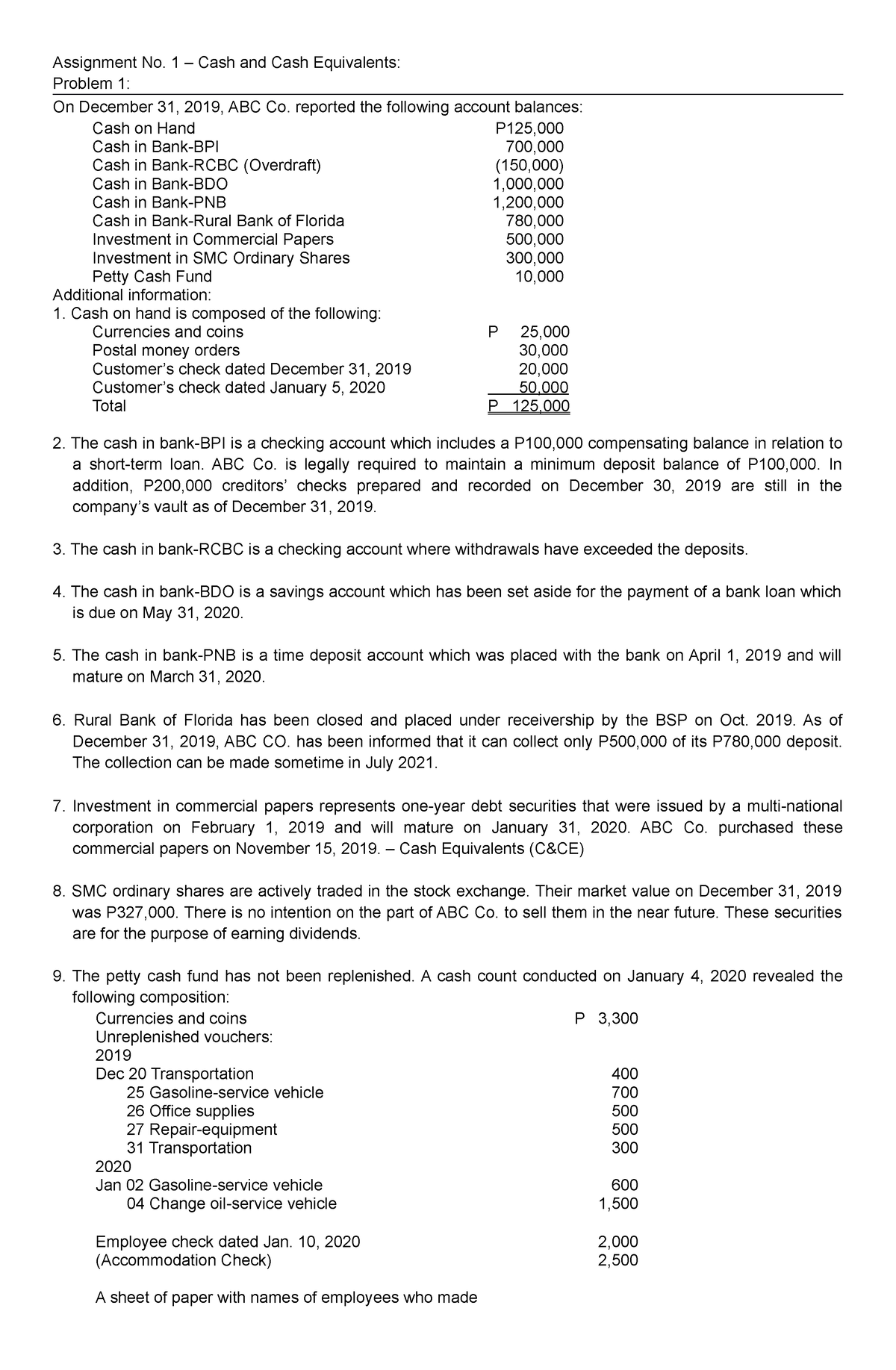 assignment-1-cash-and-cash-equivalents-financial-management-studocu