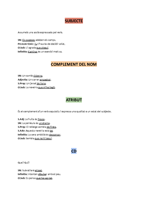 EL VERB - catala apunts - EL VERB 1. DEFINICIÓ I TIPUS DE VERBS El verb ...