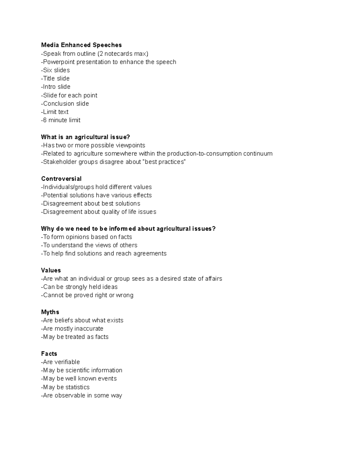 AGED 140 Post Midterm Notes Media Enhanced Speeches Speak from