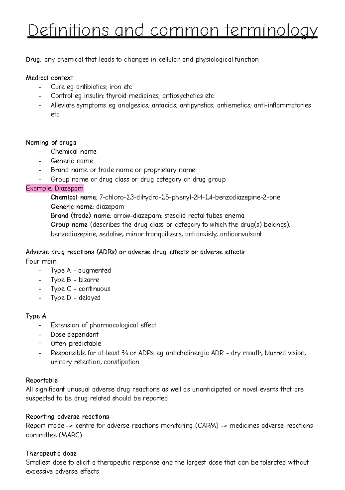 Basic concepts of pharmacolgy - Definitions and common terminology Drug ...