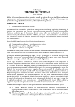 Cap 1 Diritto Del Turismo Renato Santagata - Diritto Pubblico Del ...