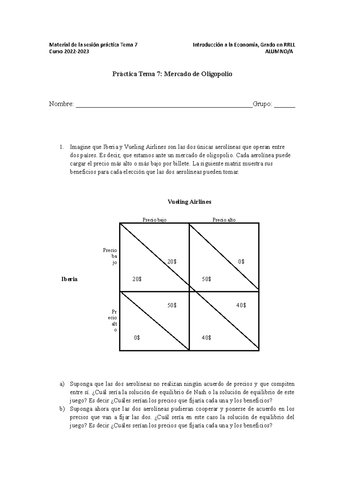 TEMA 7 Práctica - Práctica Enunciado Ejercicios T7 - Material De La ...