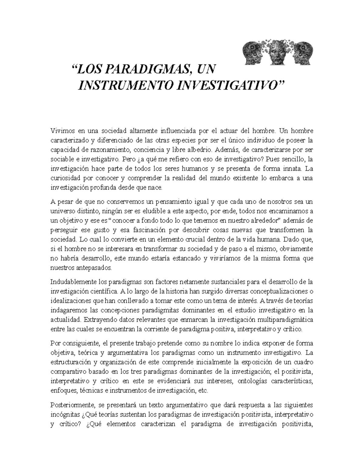 Los Paradigmas De La Investigación Científica - “LOS PARADIGMAS, UN ...