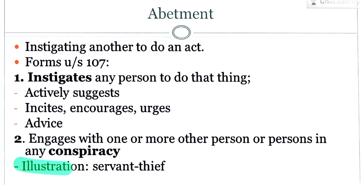 Abetment Sec 107 To 120 - IPC Notes - "Instigatinganother To Do An Act ...