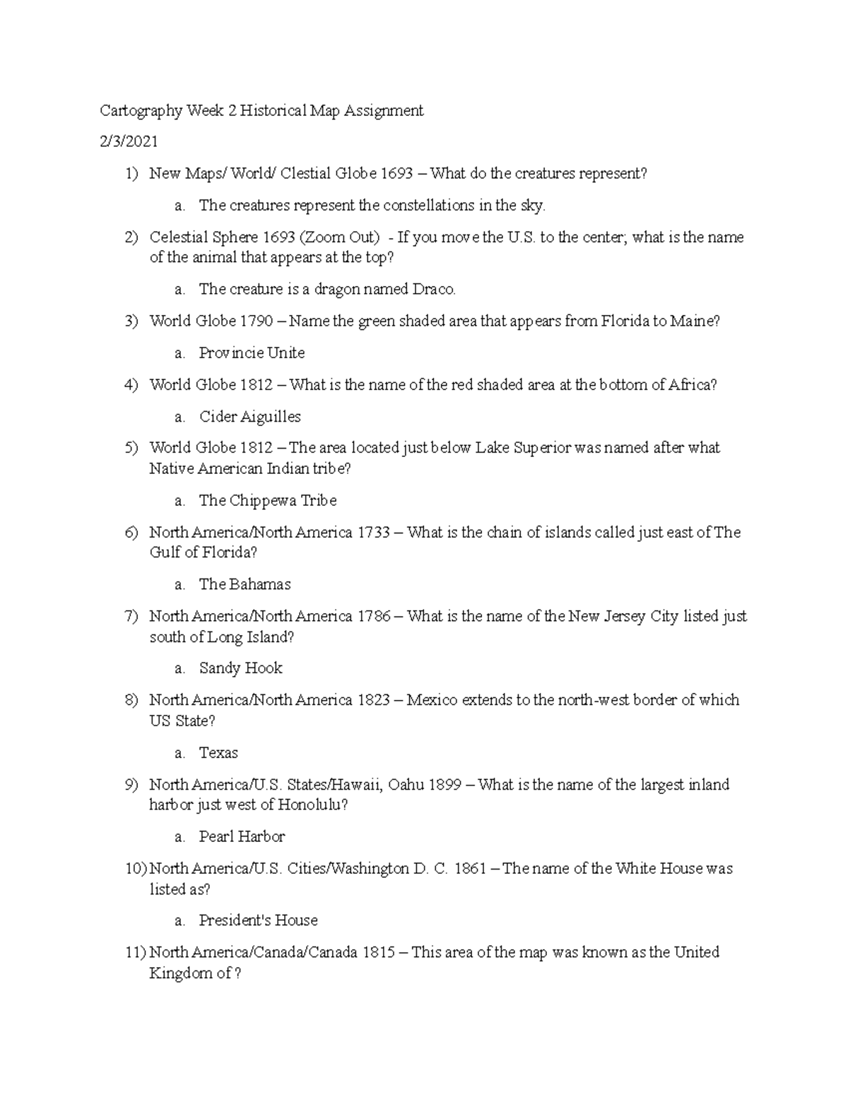 Historical Mapping Lab - Cartography Week 2 Historical Map Assignment 2 