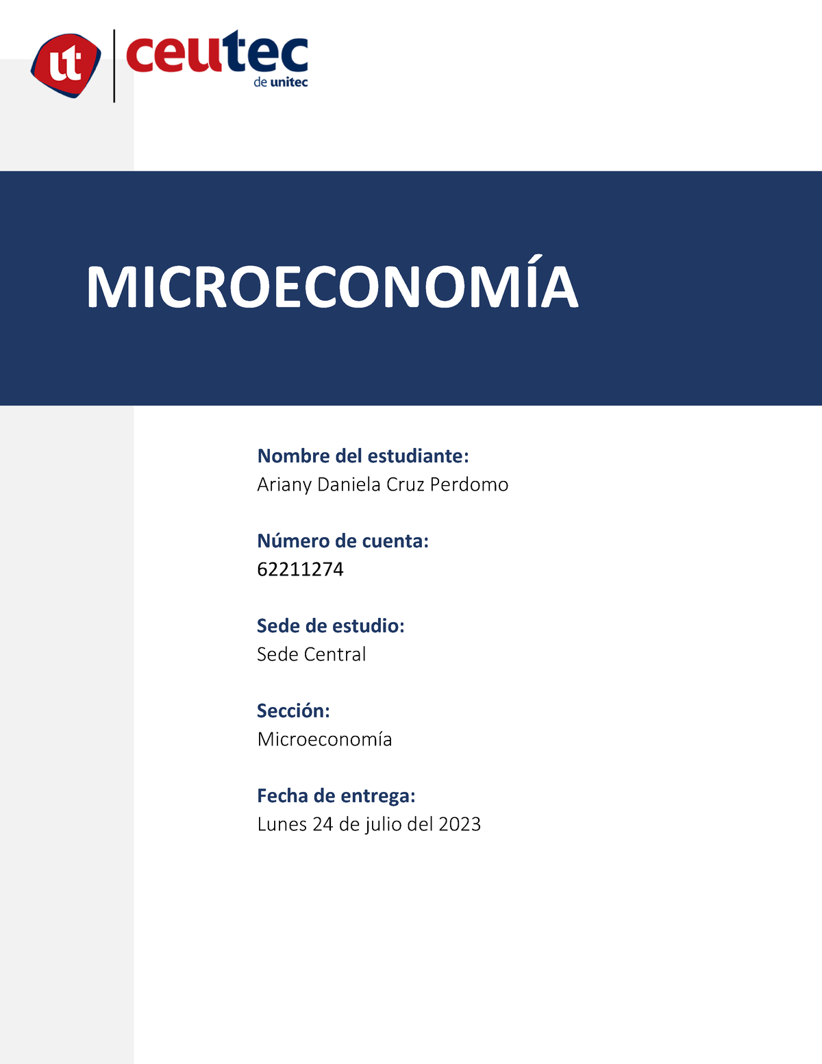 Ariany Cruz Microeconomia 62211274 - Microeconomía - CEUTEC - Studocu