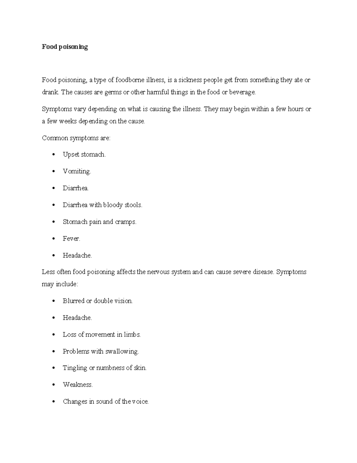 Food intoxication-1 - Practical review - Food poisoning Food poisoning ...