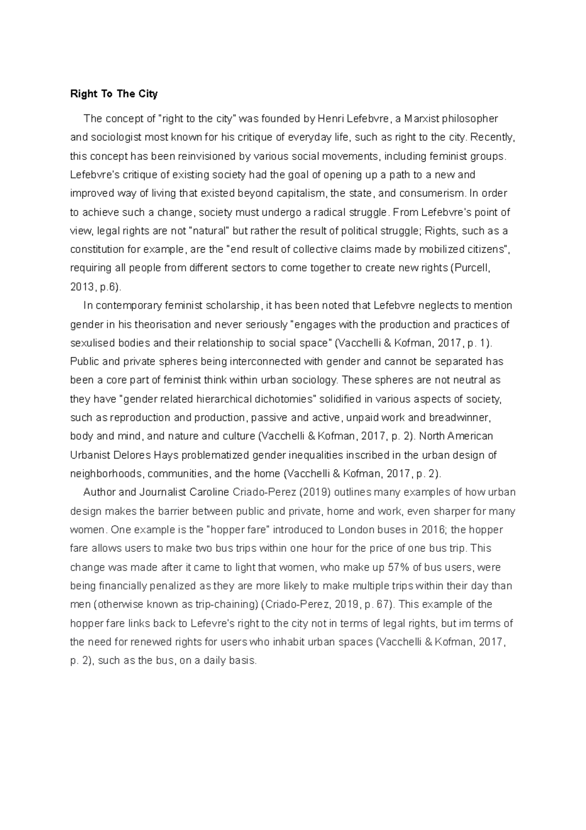 Right To The City - Right To The City The concept of “right to the city ...