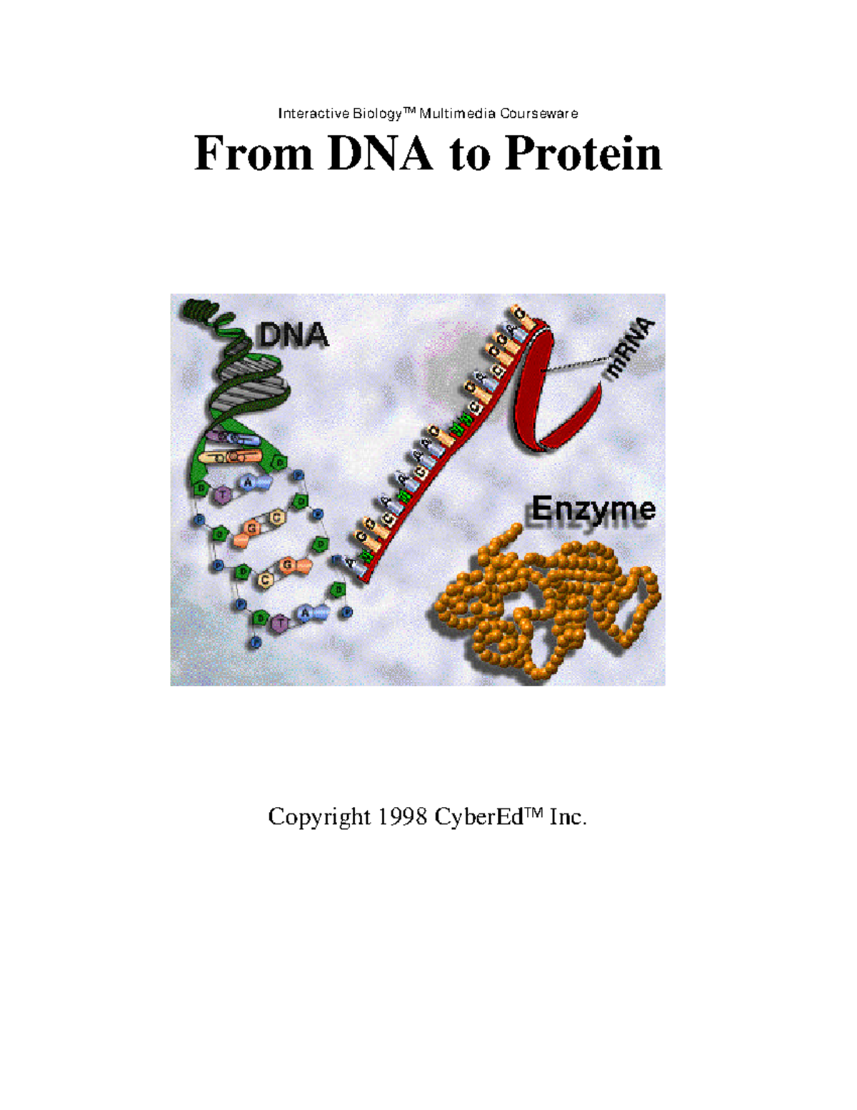 DNAto Protein - Interactive Biology Multim edia Courseware From DNA to ...